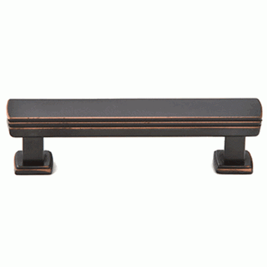 4 7/8 Inch (4 Inch c-c) Solid Brass Art Deco Pull (Oil Rubbed Bronze Finish) EMTEK