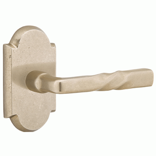 Solid Brass Sandcast Montrose Lever With Arched Rosette EMTEK