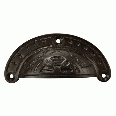 4 Inch Overall (3 1/2 Inch c-c) Solid Brass Decorative Cup Pull (Oil Rubbed Bronze Finish) COPPER MOUNTAIN HARDWARE