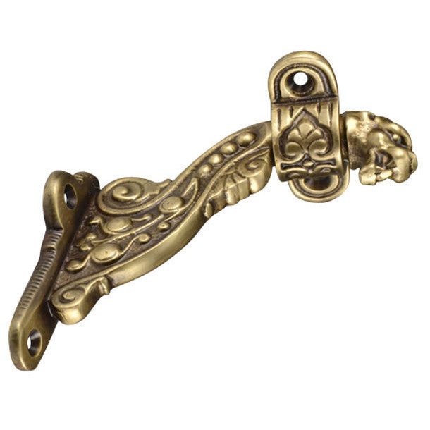 4 Inch Solid Brass Lost Cast Wax Lion Head Stair Rail Bracket (Antique Brass) COPPER MOUNTAIN HARDWARE