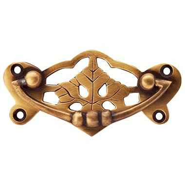 4 Inch Solid Brass Ornate Broken Leaf Bail Pull (Antique Brass Finish) COPPER MOUNTAIN HARDWARE