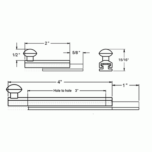 4 Inch Solid Brass Surface Bolt (Polished Chrome Finish) DELTANA