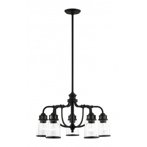 5 Light Black Chandelier Livex