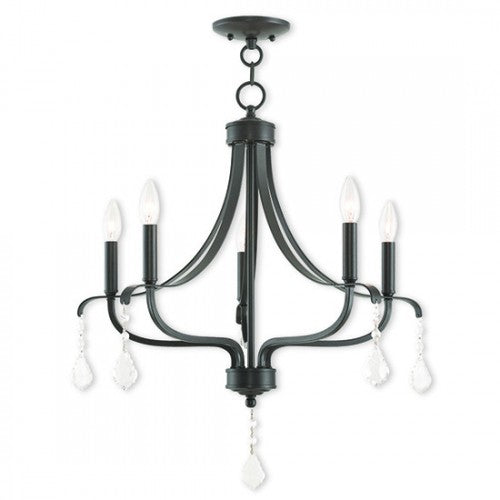 5 Light English Bronze Chandelier Livex