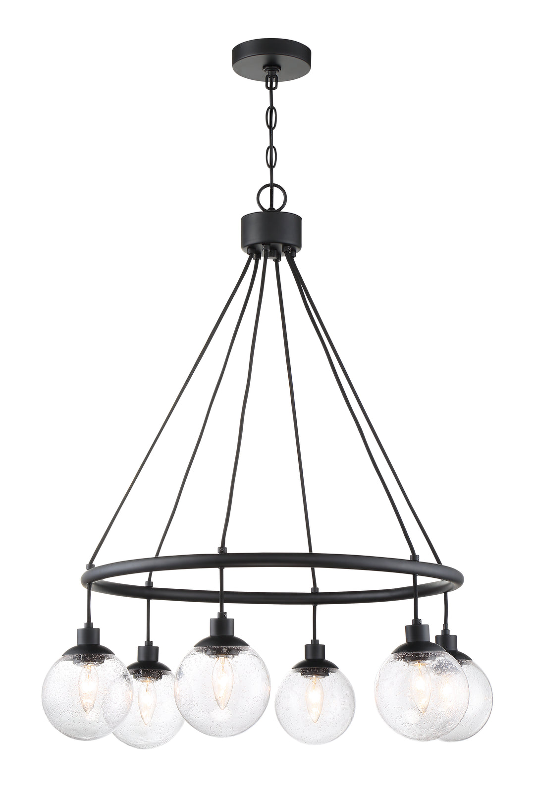 Que 6 Light Chandelier in Flat Black CRAFTMADE