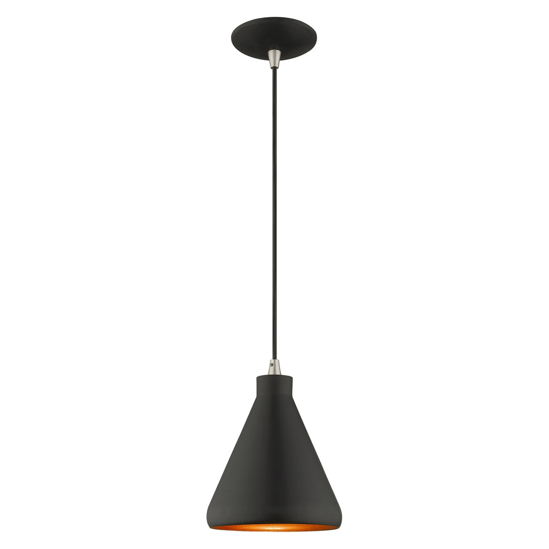 1 Light Black Single Pendant Pendant Livex