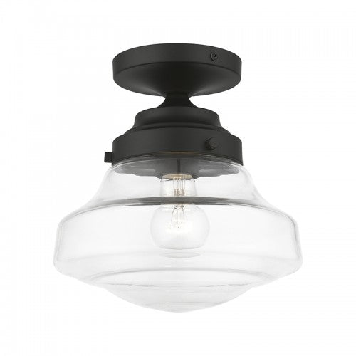 1 Light Black Semi-Flush Livex