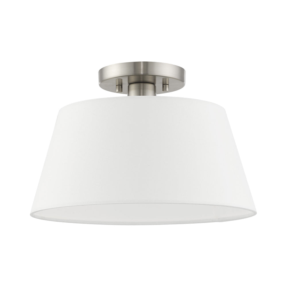 1 Light Brushed Nickel Ceiling Mount Livex