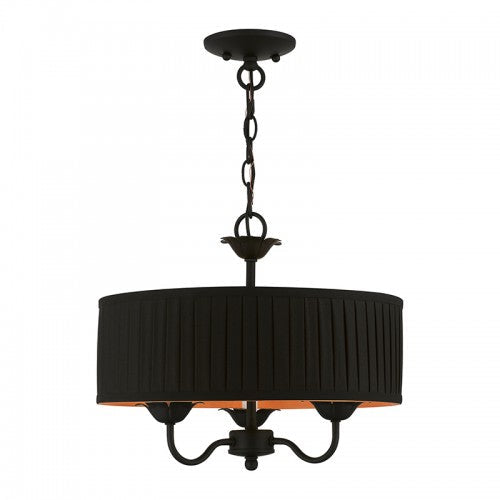 3 Light Black Pendant Chandelier Livex