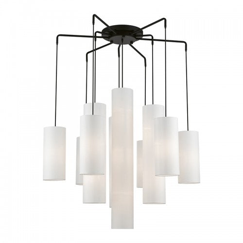 15 Light Black Foyer Chandelier Livex