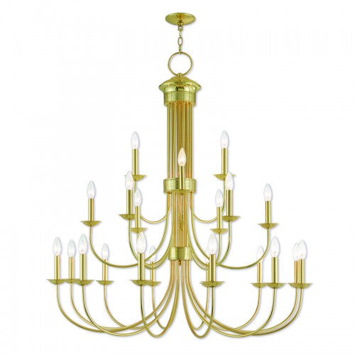 21 Light Polished Brass Foyer Chandelier Livex