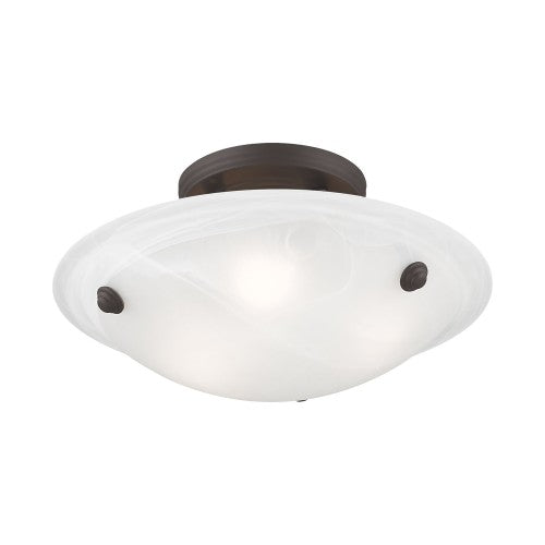 3 Light Bronze Ceiling Mount Livex