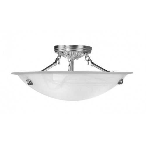 3 Light Brushed Nickel Ceiling Mount Livex