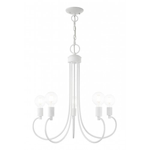 5 Light White Chandelier Livex