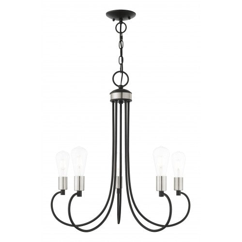 5 Light Black Chandelier Livex