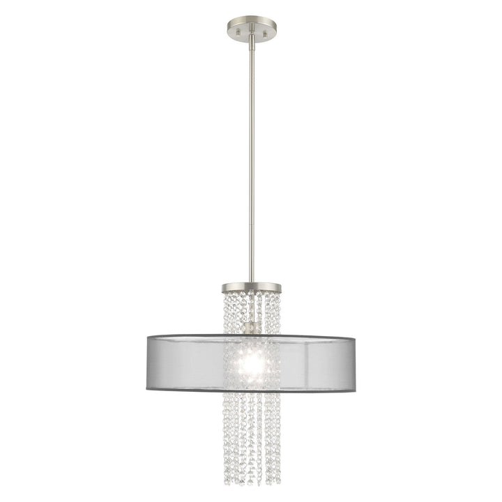 1 Light Brushed Nickel Pendant Chandelier Livex