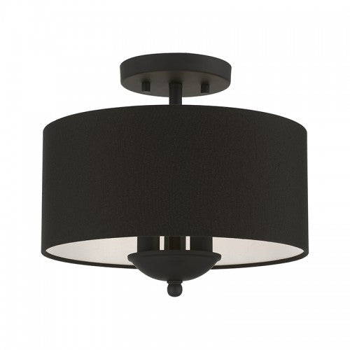 3 Light Black Semi-Flush Mount Livex