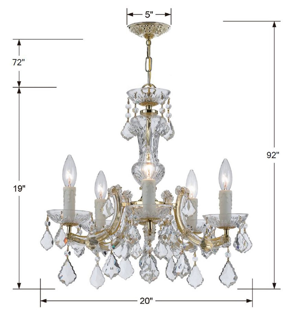 Maria Theresa 5 Light Swarovski Strass Crystal Gold Chandelier Crystorama