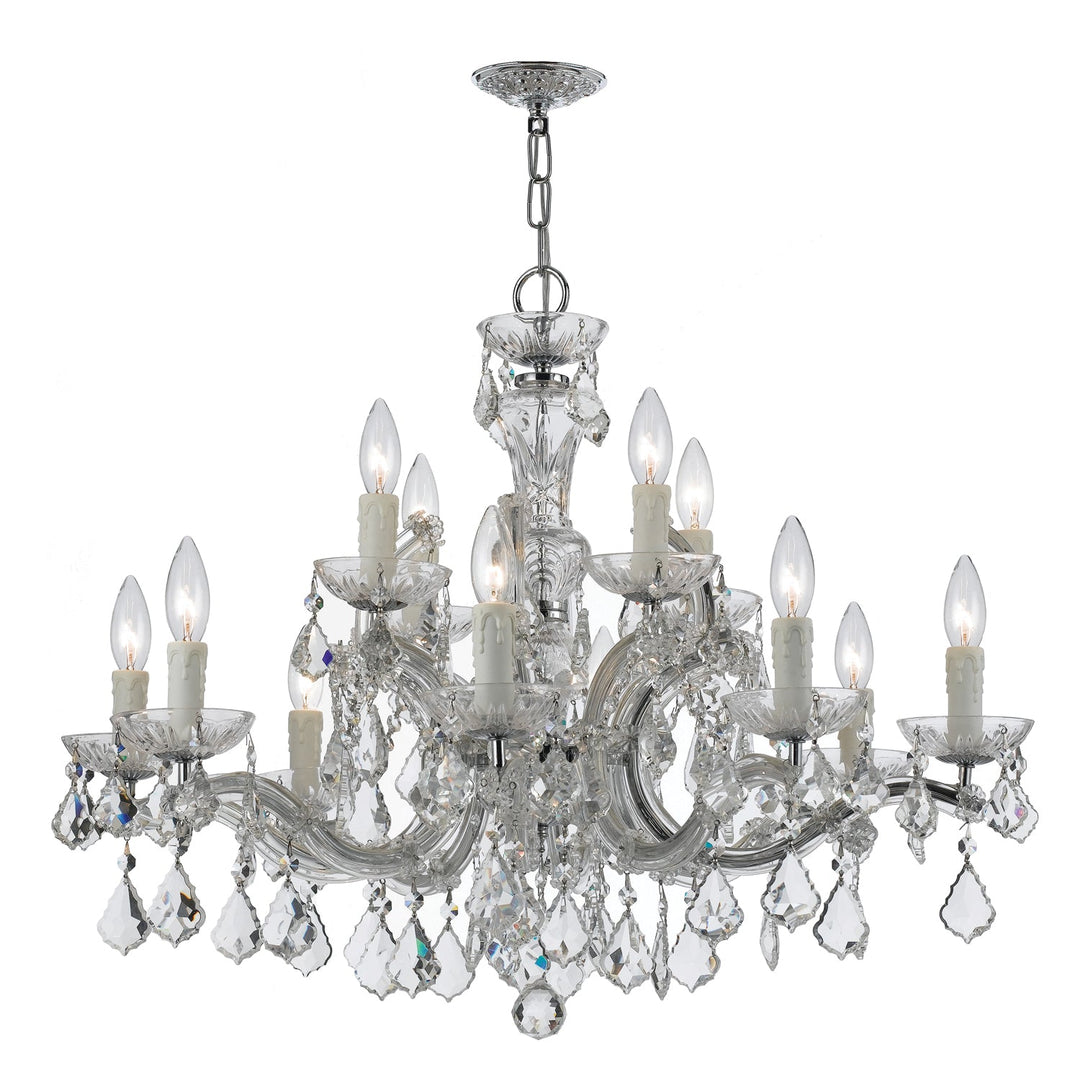 Maria Theresa 12 Light Hand Cut Crystal Polished Chrome Chandelier Crystorama