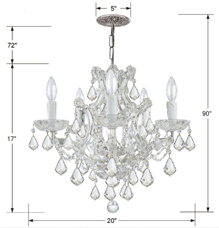 Maria Theresa 6 Light Spectra Crystal Polished Chrome Chandelier Crystorama