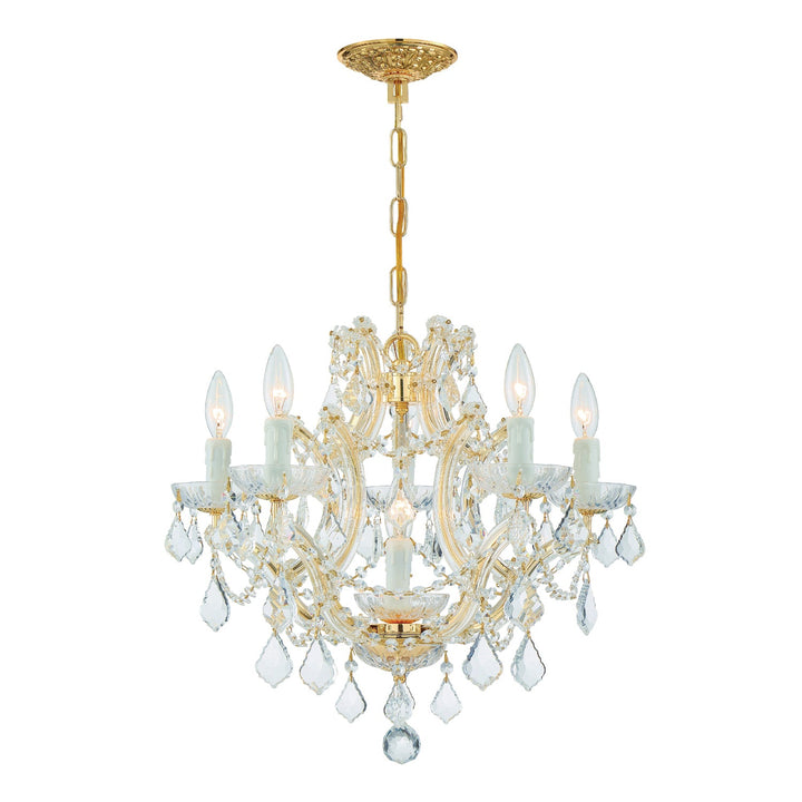 Maria Theresa 6 Light Clear Italian Crystal Gold Chandelier Crystorama