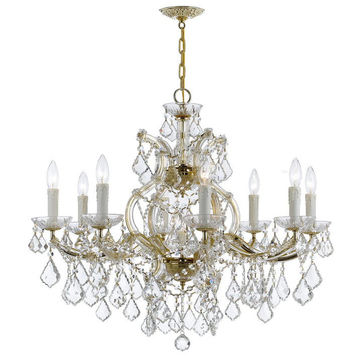 Maria Theresa 9 Light Swarovski Strass Crystal Gold Chandelier Crystorama