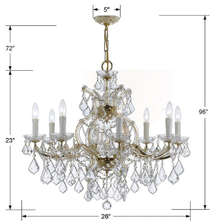 Maria Theresa 9 Light Spectra Crystal Gold Chandelier Crystorama