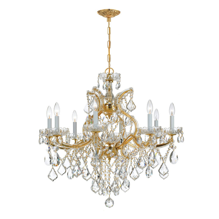 Maria Theresa 9 Light Swarovski Strass Crystal Gold Chandelier Crystorama