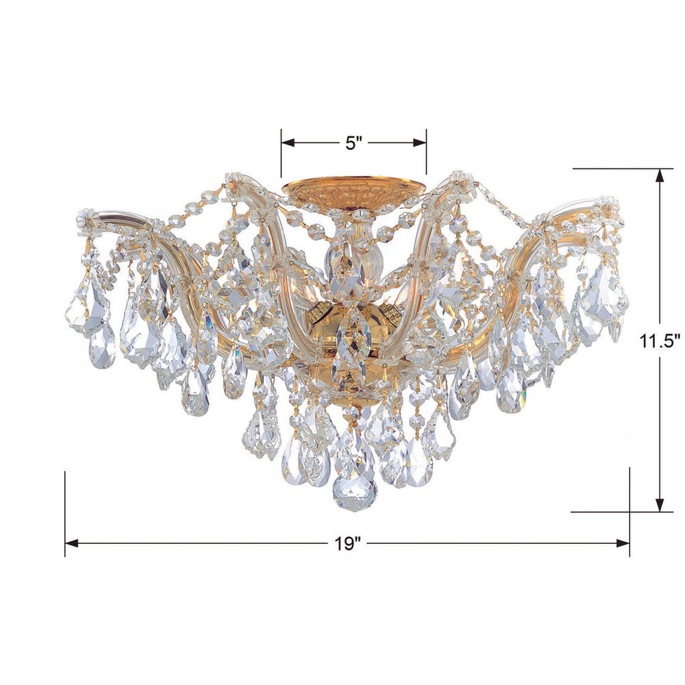 Maria Theresa 5 Light Spectra Crystal Gold Semi Flush Mount Crystorama