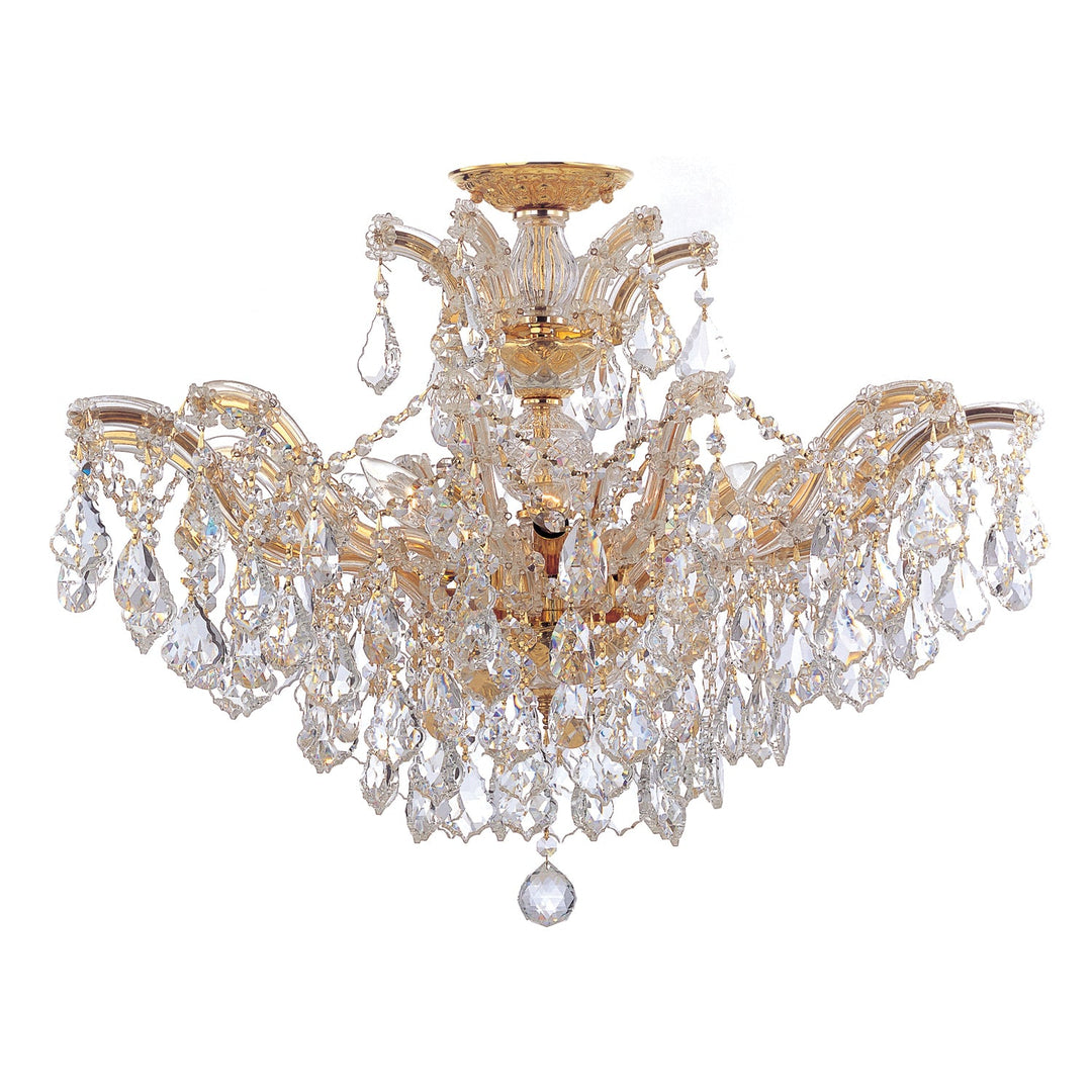 Maria Theresa 6 Light Hand Cut Crystal Gold Semi Flush Mount Crystorama