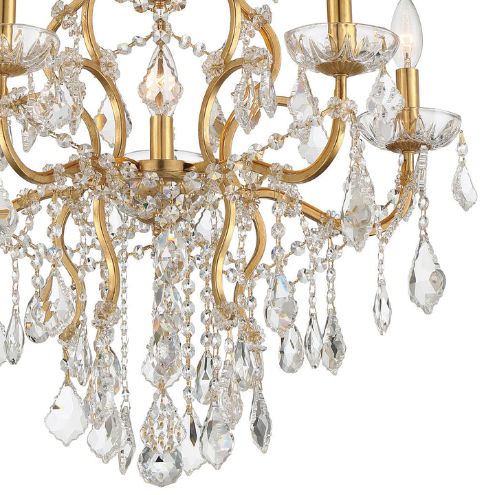 Crystorama Crystorama Filmore 6 Light Hand Cut Crystal Antique Gold Chandelier