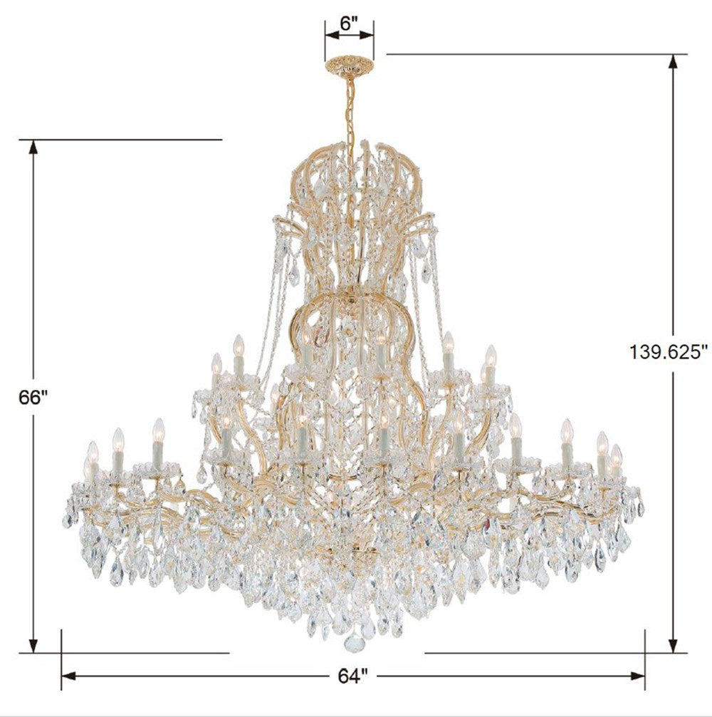 Maria Theresa 37 Light Swarovski Strass Crystal Gold Chandelier Crystorama