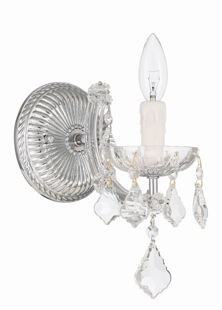 Crystorama Crystorama Maria Theresa 1 Light Hand Cut Crystal Polished Chrome Sconce