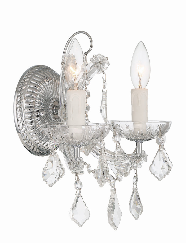 Crystorama Crystorama Maria Theresa 2 Light Hand Cut Crystal Polished Chrome Sconce