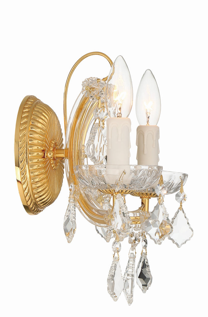 Crystorama Crystorama Maria Theresa 2 Light Hand Cut Crystal Gold Sconce