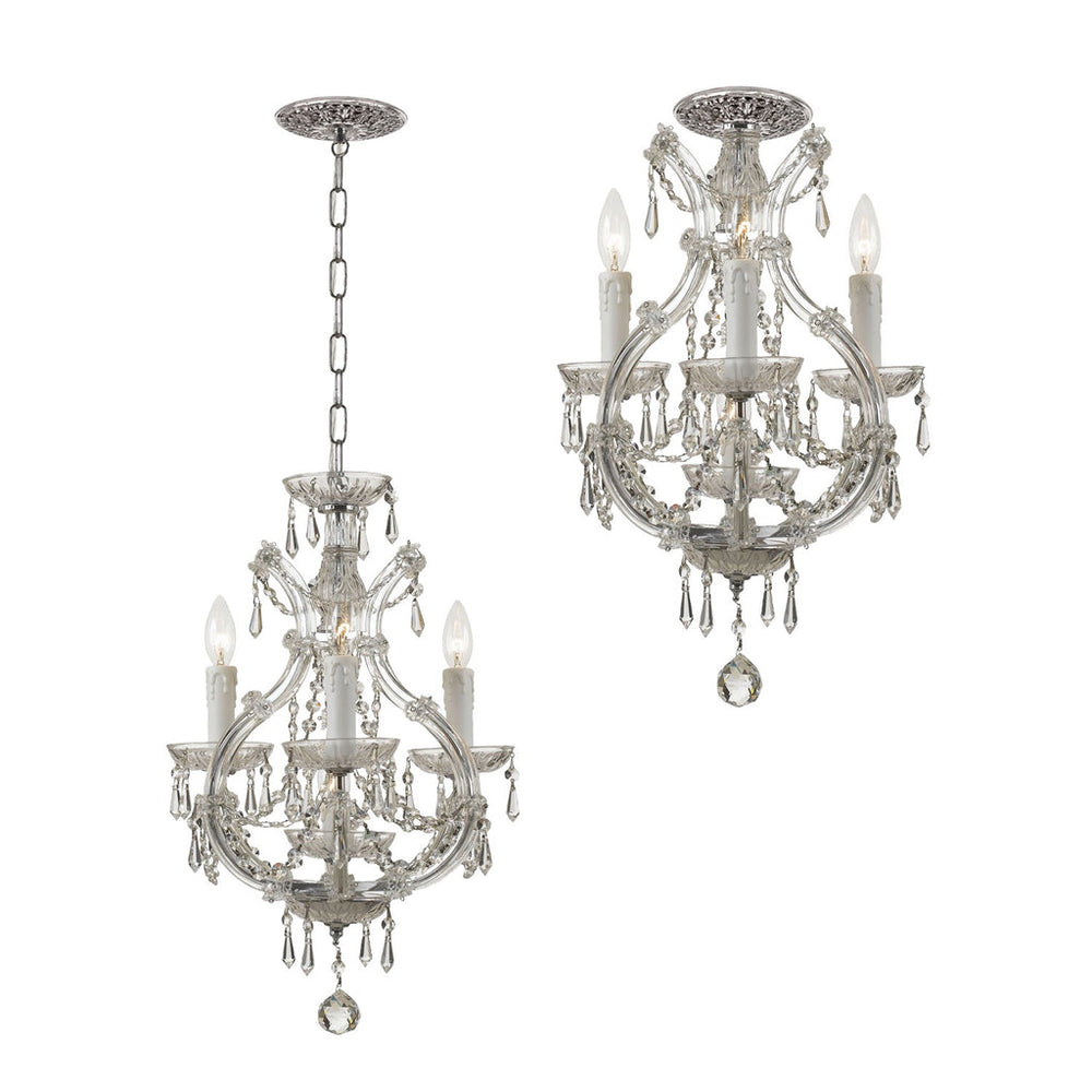 Maria Theresa 4 Light Spectra Crystal Polished Chrome Semi Flush Mount Crystorama