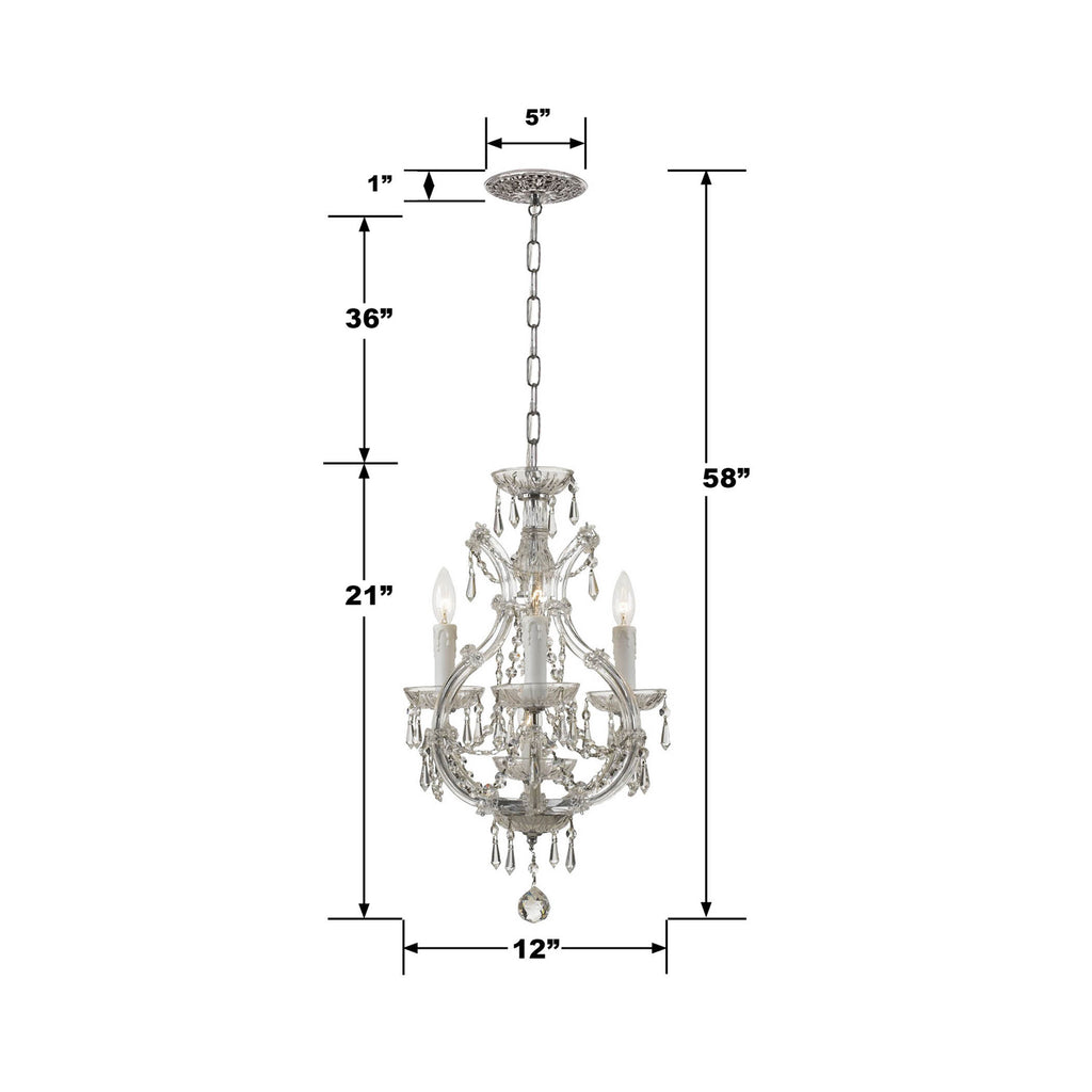 Maria Theresa 4 Light Swarovski Strass Crystal Polished Chrome Mini Chandelier Crystorama