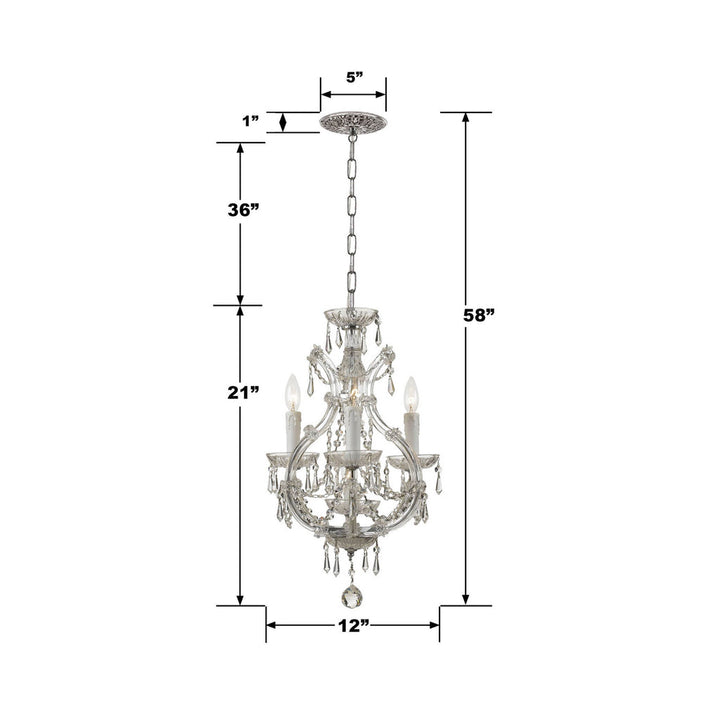 Maria Theresa 4 Light Swarovski Strass Crystal Polished Chrome Mini Chandelier Crystorama