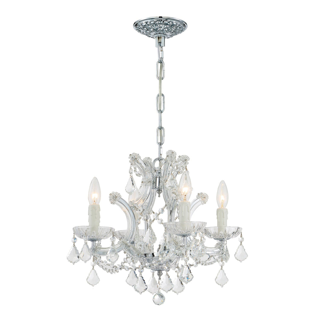 Maria Theresa 4 Light Hand Cut Crystal Polished Chrome Mini Chandelier Crystorama