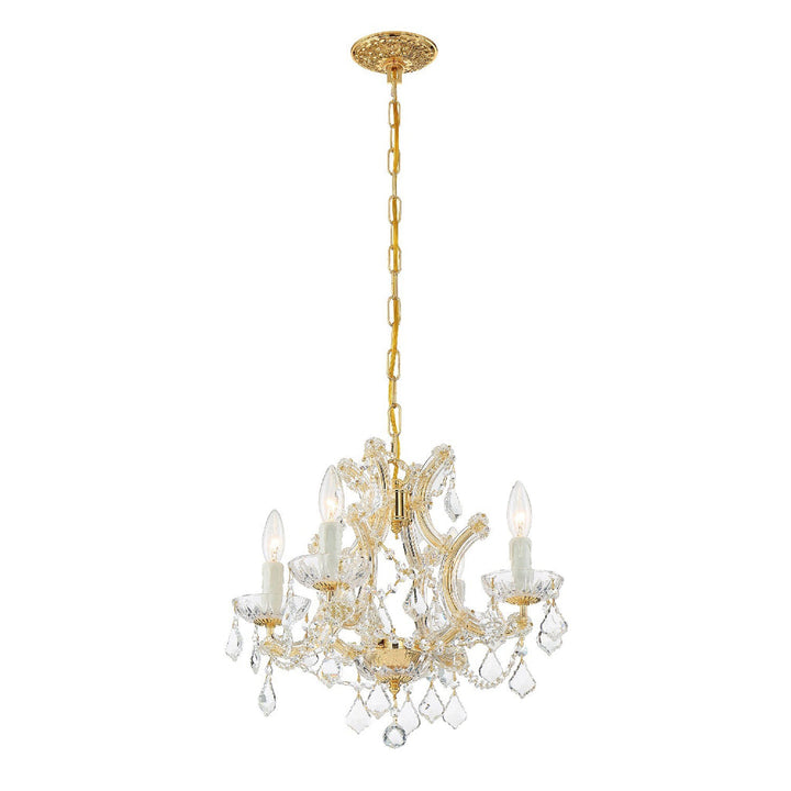 Crystorama Crystorama Maria Theresa 4 Light Hand Cut Crystal Gold Mini Chandelier