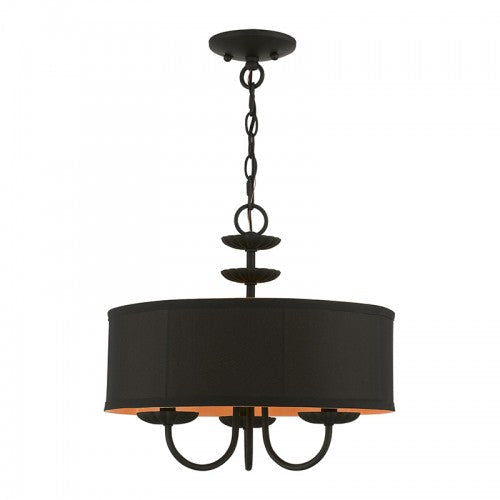 3 Light Black Pendant Chandelier Livex