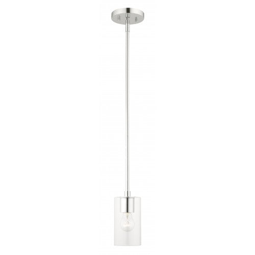 1 Light Polished Chrome Pendant Livex