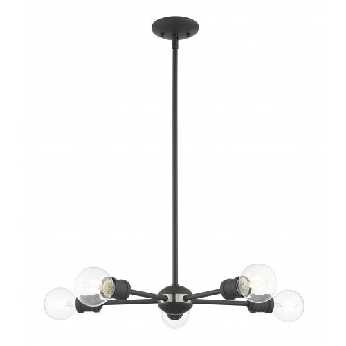 5 Light Scandinavian Gray Chandelier Livex