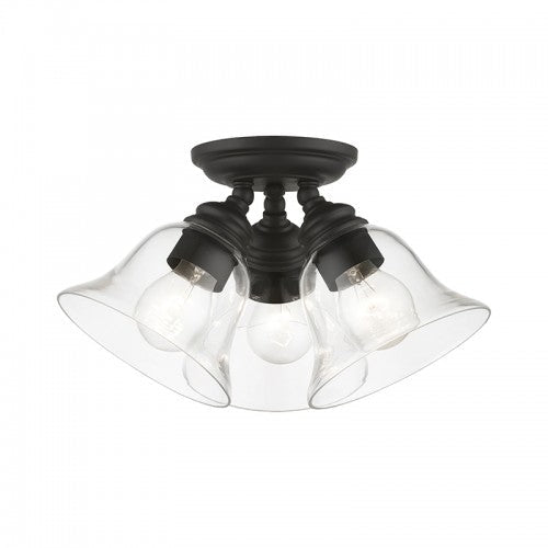 3 Light Black Large Semi-Flush Livex