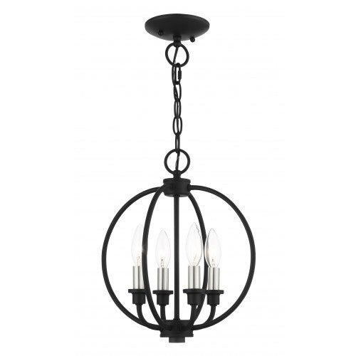 4 Light Black Chandelier Livex