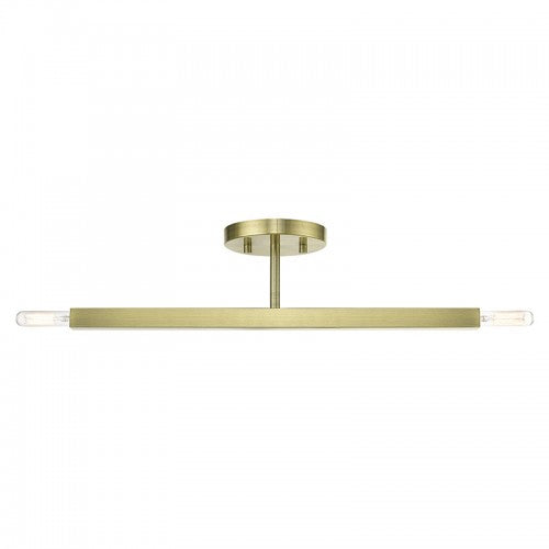 2 Light Antique Brass Semi-Flush Livex