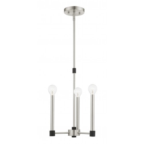 3 Light Brushed Nickel Chandelier Livex
