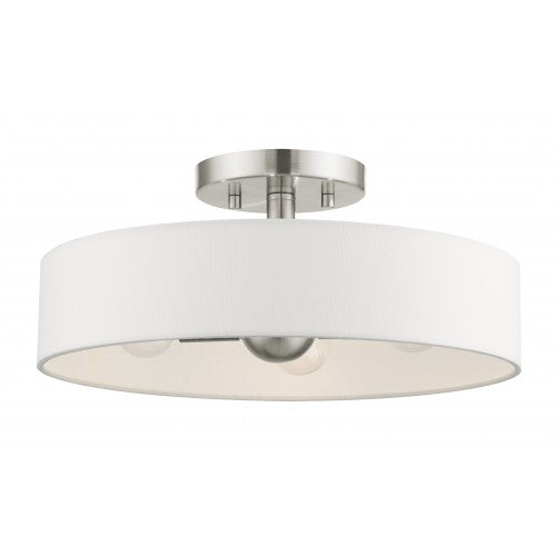 4 Light Brushed Nickel Semi Flush Mount Livex