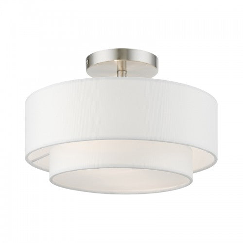 2 Light Brushed Nickel Semi-Flush Livex