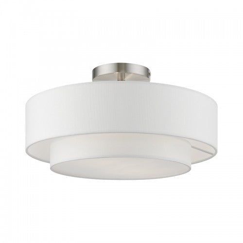 2 Light Brushed Nickel Semi-Flush Livex